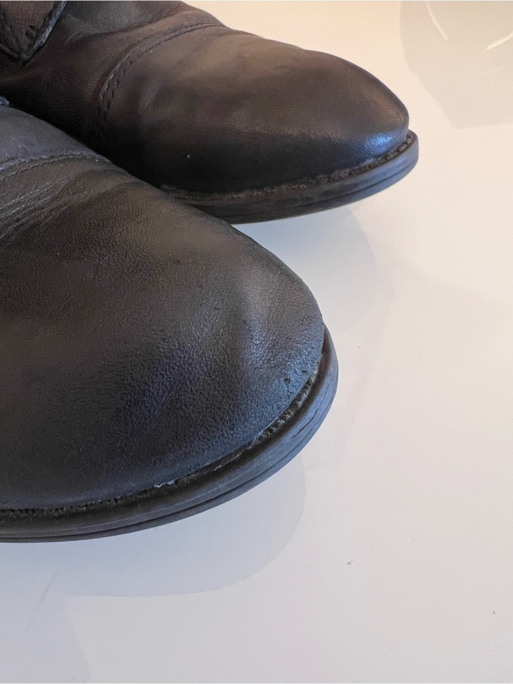 LAUREN RALPH LAUREN Tall Lace Up Boots Black Leather Riding Size 7 - Picture 3 of 16